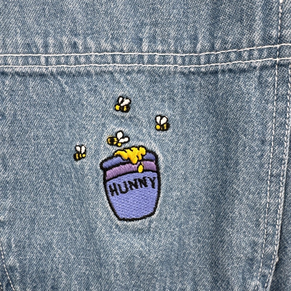 Vintage Disney Store Winnie The Pooh & Friends Denim Button Down Shirt Women S - Picture 8 of 14